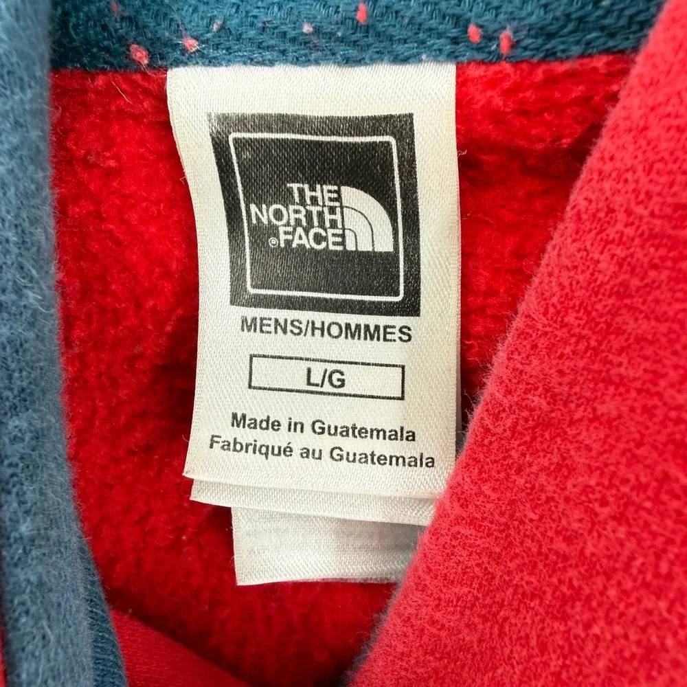The North Face Hoodie Mens Large Red Graphic Logo Long Sleeve Pullover